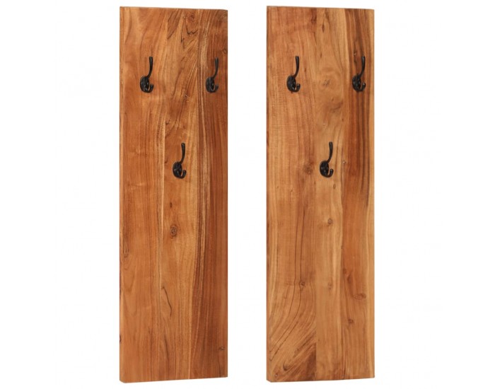 Sonata H Закачалки за стена, 2 бр, 36x3x110 см, акациева дървесина масив