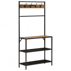 Sonata H Етажерка портманто 90x35x180 см масивно дърво манго и желязо - Закачалки