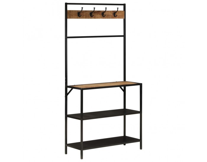 Sonata H Етажерка портманто 90x35x180 см масивно дърво манго и желязо