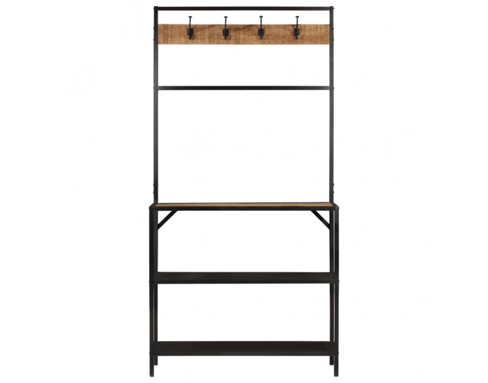 Sonata H Етажерка портманто 90x35x180 см масивно дърво манго и желязо