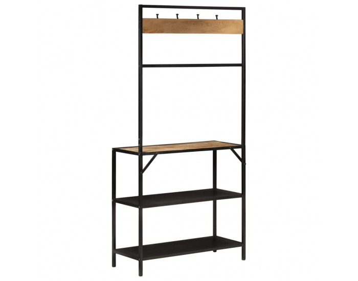 Sonata H Етажерка портманто 90x35x180 см масивно дърво манго и желязо