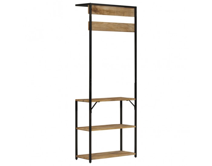 Sonata H Закачалка с рафтове за обувки 68x30x182 см мангово дърво масив