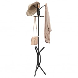 Sonata H Закачалка за връхни дрехи черна 176 см прахово боядисано желязо - Закачалки