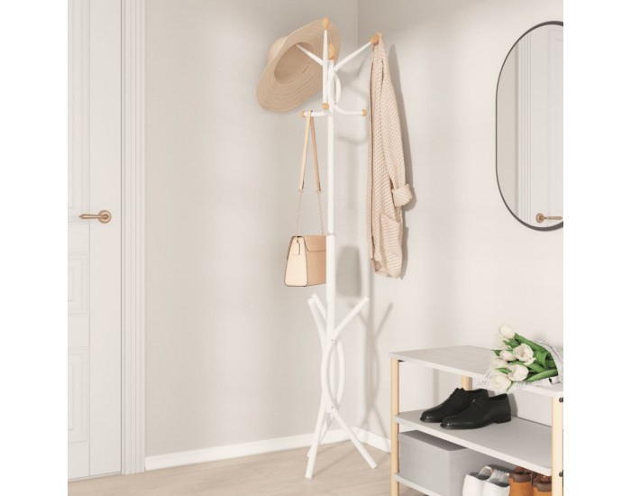 Sonata H Закачалка за връхни дрехи бяла 176 см прахово боядисано желязо