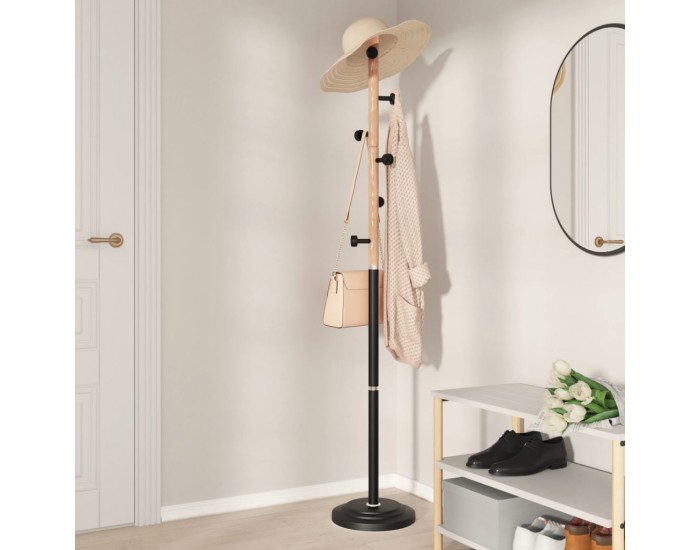 Sonata H Закачалка за връхни дрехи черна 177 см прахово боядисано желязо