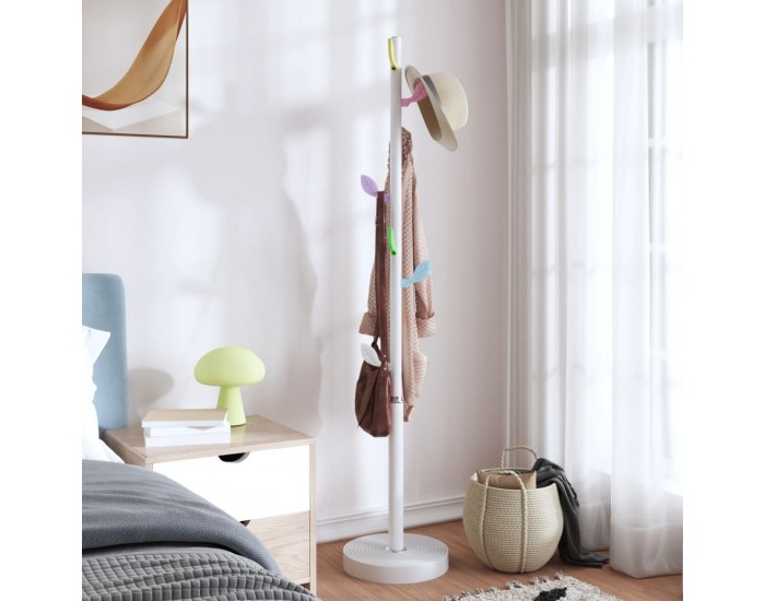 Sonata H Закачалка за връхни дрехи бяла 172 см прахово боядисано желязо