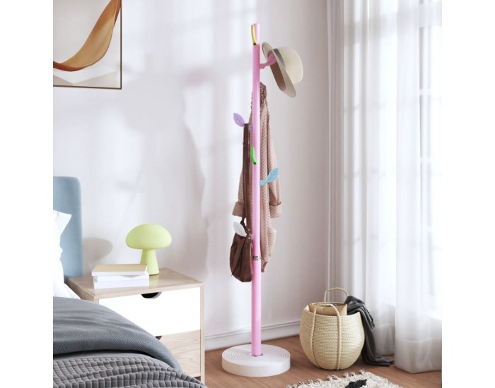 Sonata H Закачалка за дрехи розова 172 см прахово боядисано желязо