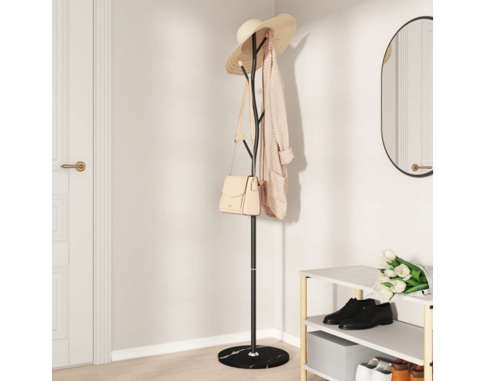 Sonata H Закачалка за връхни дрехи черна 177 см прахово боядисано желязо