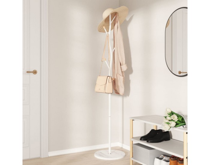 Sonata H Закачалка за връхни дрехи бяла 177 см прахово боядисано желязо