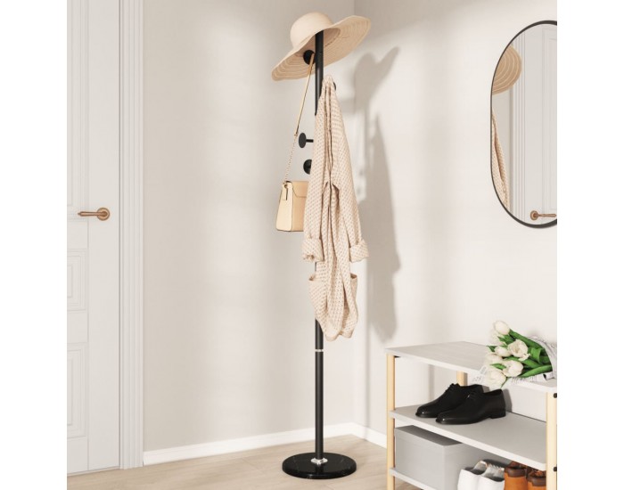 Sonata H Закачалка за връхни дрехи черна 176 см прахово боядисано желязо