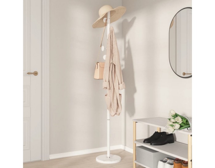 Sonata H Закачалка за връхни дрехи бяла 176 см прахово боядисано желязо