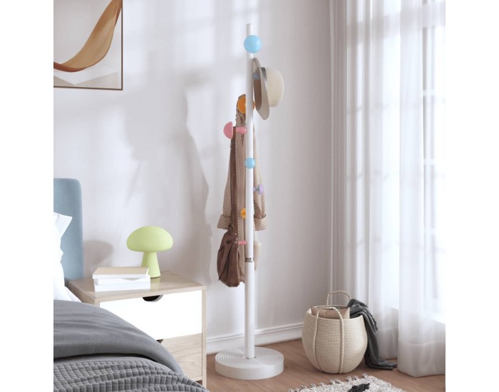 Sonata H Закачалка за връхни дрехи бяла 172 см прахово боядисано желязо