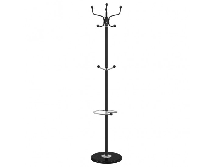 Sonata H Закачалка с държач за чадър, черна, 180 см, боядисано желязо