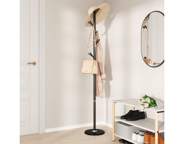 Sonata H Закачалка за връхни дрехи черна 175 см прахово боядисано желязо