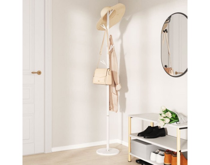 Sonata H Закачалка за връхни дрехи бяла 175 см прахово боядисано желязо