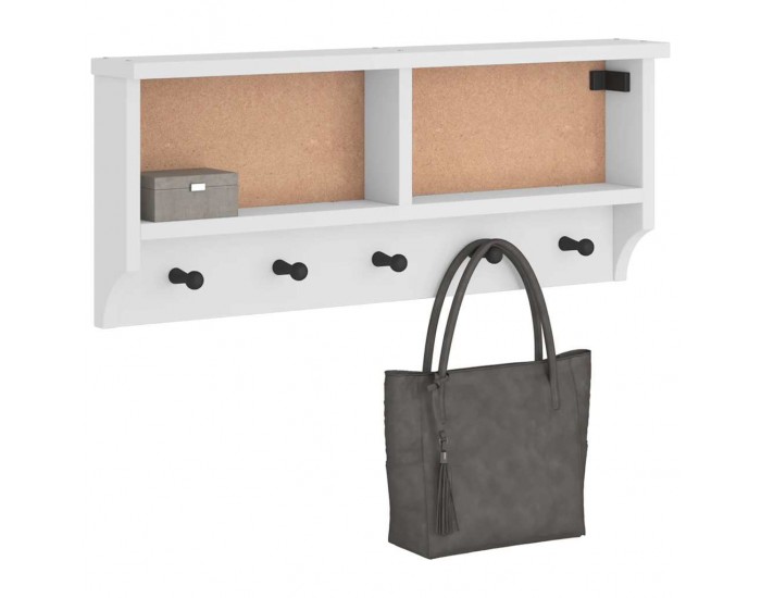 Sonata H Стенна закачалка за палта SANDNES Бяла 87x12x35 cm