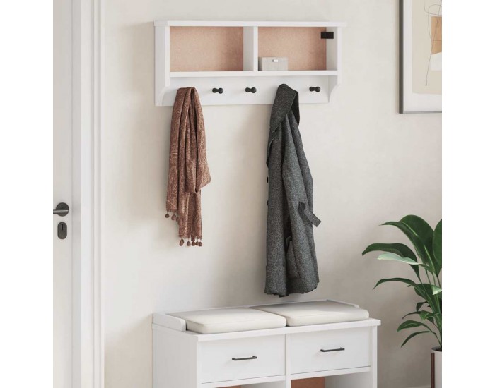 Sonata H Стенна закачалка за палта SANDNES Бяла 87x12x35 cm