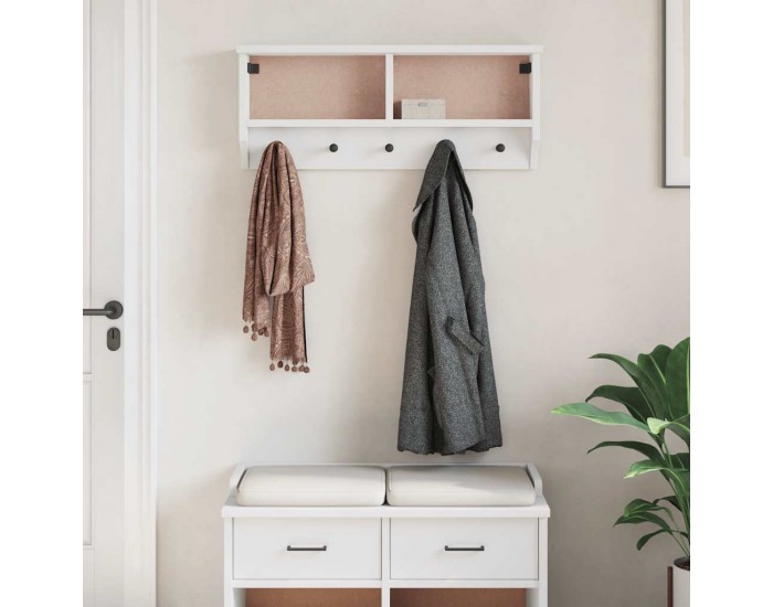 Sonata H Стенна закачалка за палта SANDNES Бяла 87x12x35 cm
