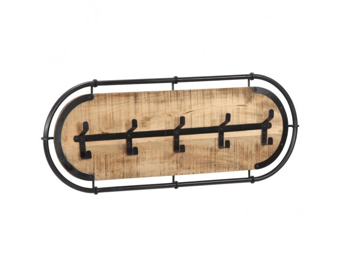 Sonata H Стенна закачалка с 5 куки масивно грубо мангово дърво