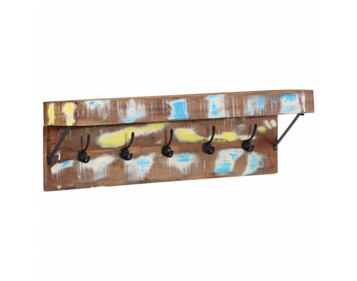 Sonata H Закачалка за палта с рафт Кафяво Масивна регенерирана дървесина