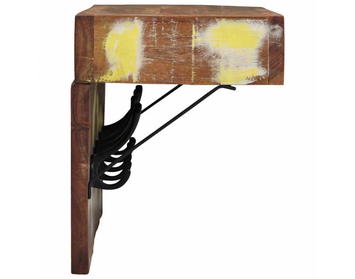 Sonata H Закачалка за палта с рафт Кафяво Масивна регенерирана дървесина