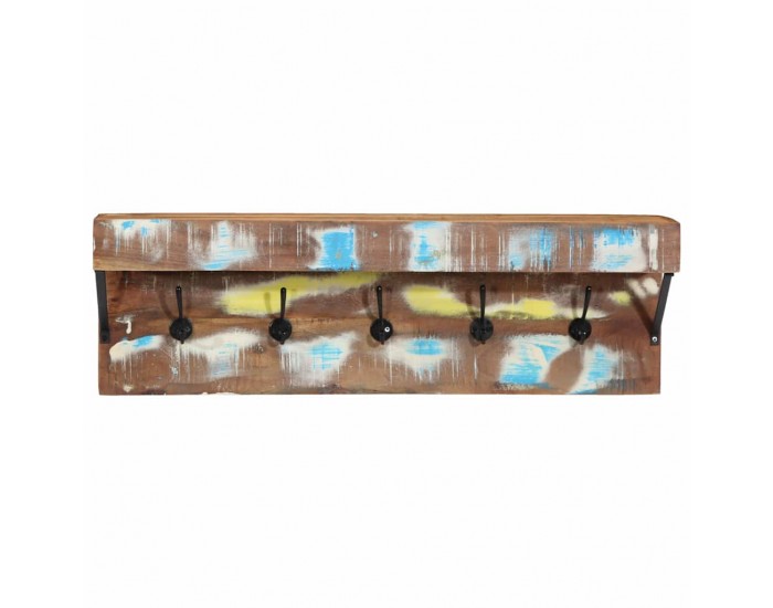 Sonata H Закачалка за палта с рафт Кафяво Масивна регенерирана дървесина