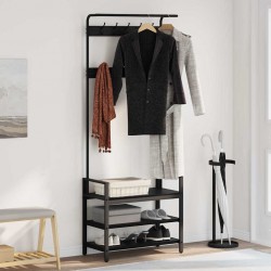 Sonata H Закачалка за палта Черен дъб 75 x 34 x 184 см Инженерно дърво - Закачалки