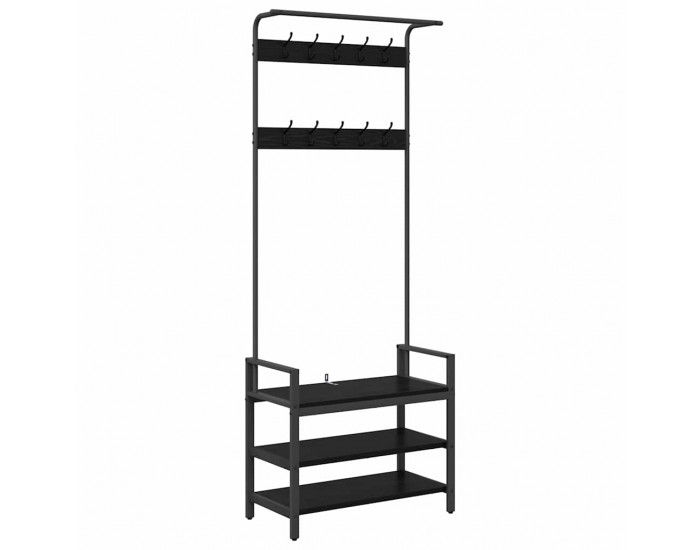 Sonata H Закачалка за палта Черен дъб 75 x 34 x 184 см Инженерно дърво