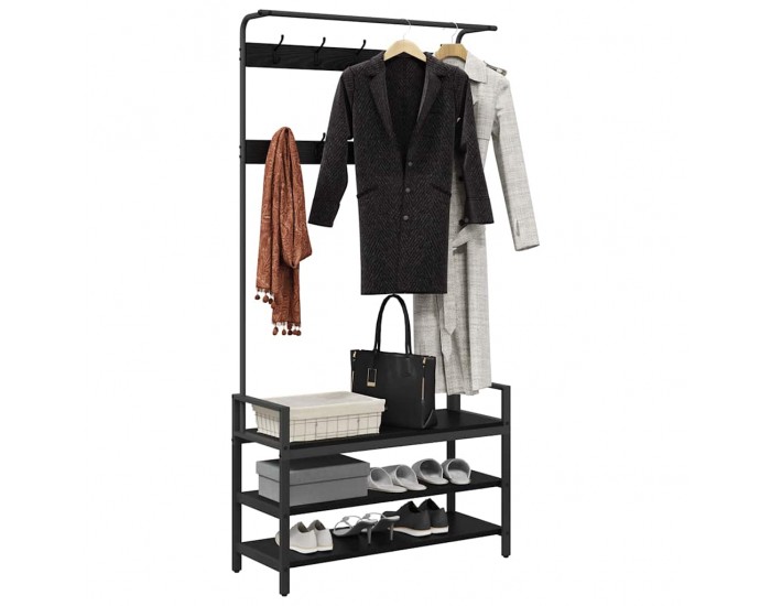 Sonata H Закачалка за палта Черен дъб 95 x 34 x 184 см Инженерно дърво