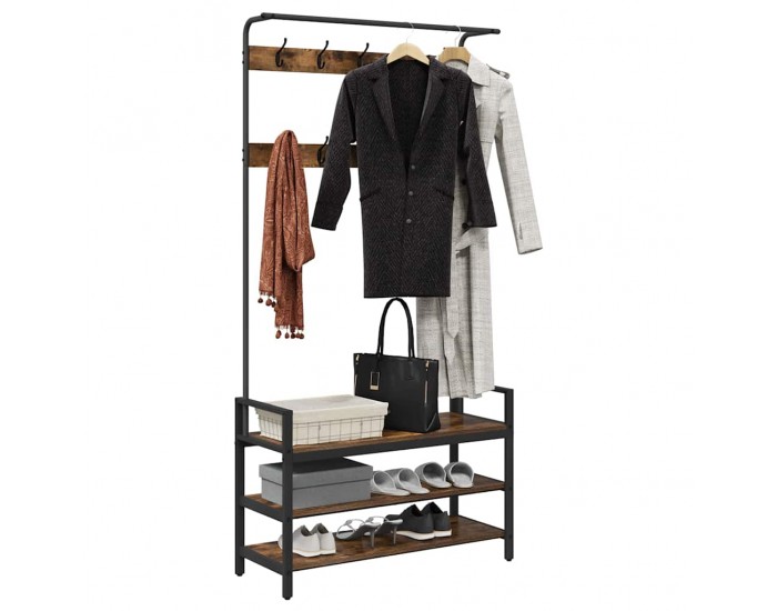 Sonata H Закачалка за палта Опушен дъб 95 x 34 x 184 см Инженерно дърво