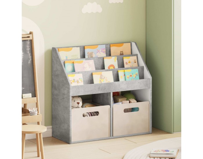 Sonata H Детска рафт за книги Циментено сиво 72,5 x 29,5 x 69 см