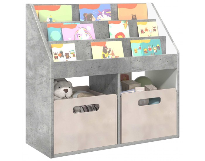 Sonata H Детска рафт за книги Циментено сиво 72,5 x 29,5 x 69 см