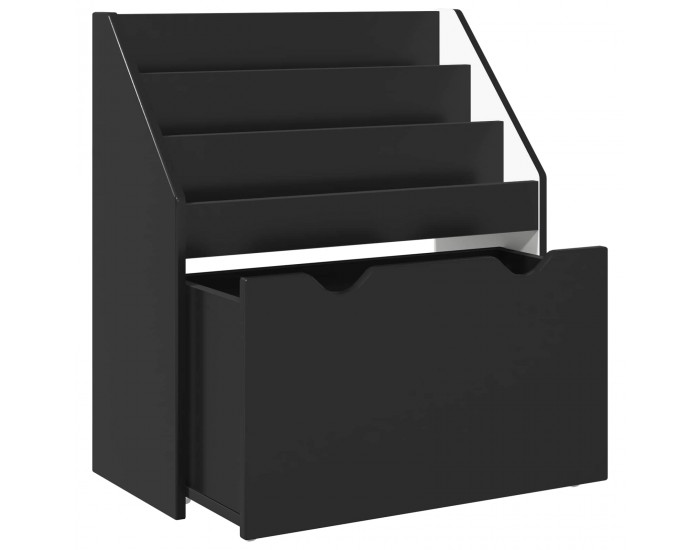 Sonata H Детска рафт за книги Черно 60 x 29,5 x 69 см Инженерно дърво