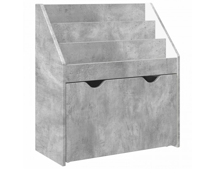 Sonata H Детска рафт за книги Циментено сиво 60 x 29,5 x 69 см
