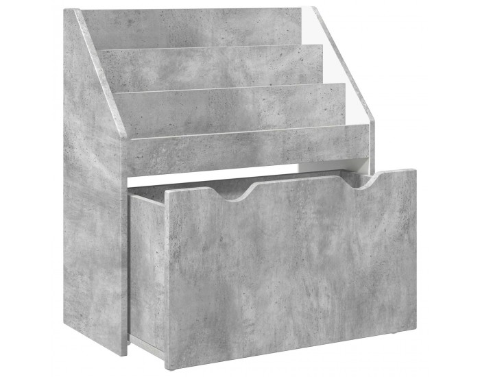 Sonata H Детска рафт за книги Циментено сиво 60 x 29,5 x 69 см