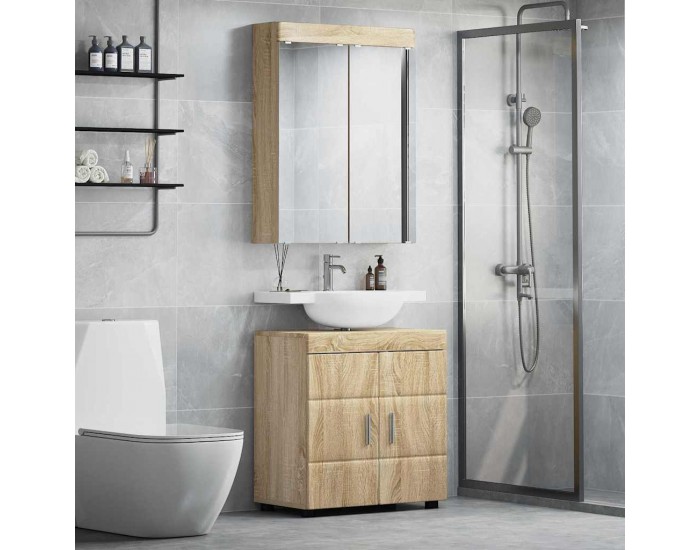 Sonata H Комплект мебели за баня с рафт TULUM Сонома дъб Инженерно дърво