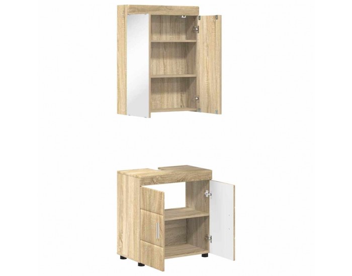 Sonata H Комплект мебели за баня с рафт TULUM Сонома дъб Инженерно дърво
