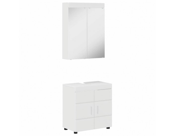 Sonata H Комплект мебели за баня TULUM Лъскаво бяло Инженерно дърво