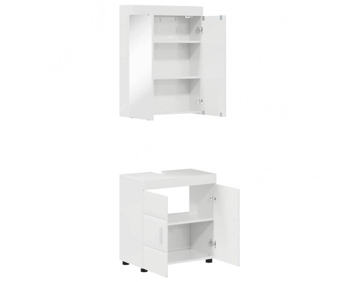 Sonata H Комплект мебели за баня TULUM Лъскаво бяло Инженерно дърво