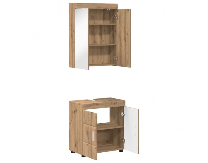Sonata H Комплект мебели за баня с рафт TULUM Дъб Инженерно дърво
