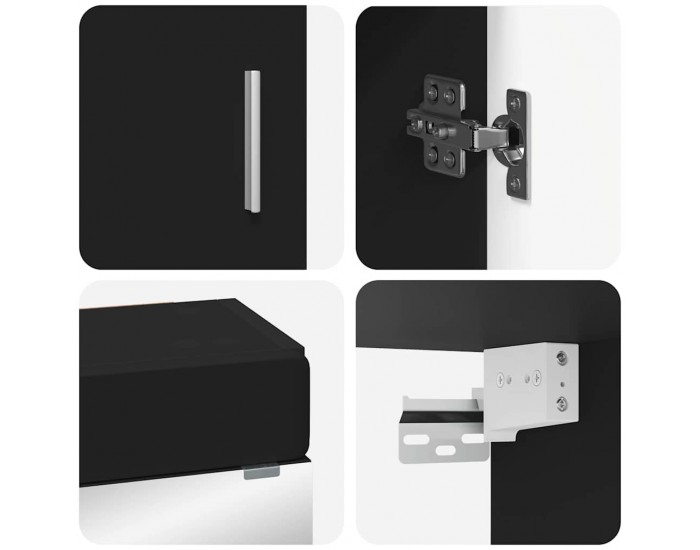 Sonata H Комплект мебели за баня с чекмедже TULUM Черно Инженерно дърво