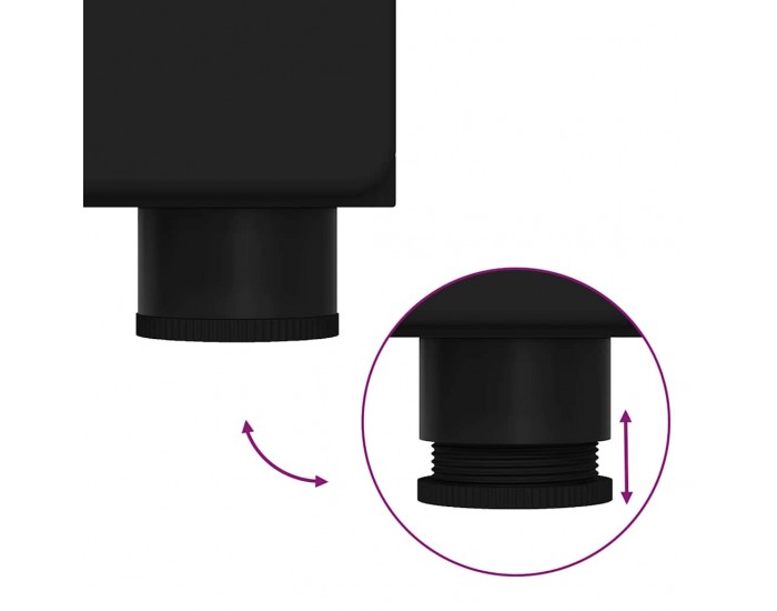 Sonata H Комплект мебели за баня с чекмедже TULUM Черно Инженерно дърво