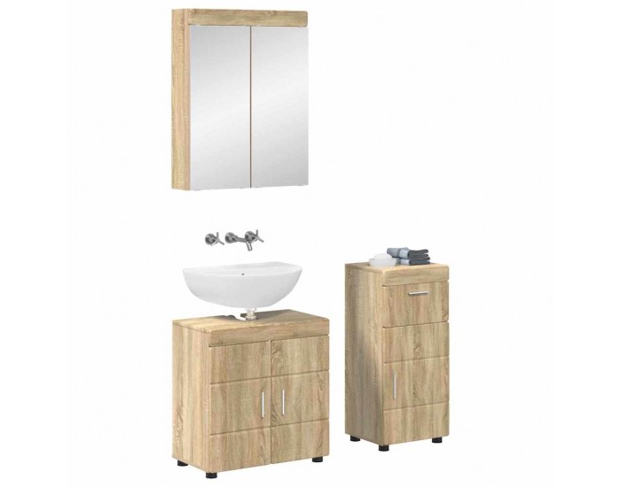 Sonata H Комплект мебели за баня с рафт TULUM Сонома дъб Инженерно дърво