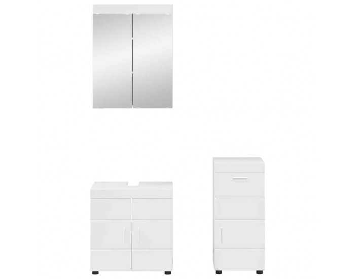 Sonata H Комплект мебели за баня TULUM Лъскаво бяло Инженерно дърво