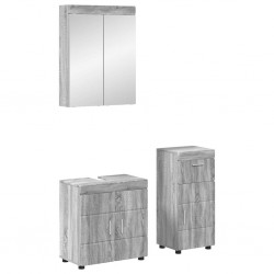 Sonata H Комплект мебели за баня с рафт TULUM Сив Сонома Инженерно дърво - Шкафове за баня