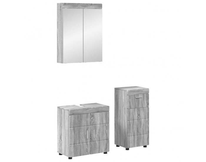 Sonata H Комплект мебели за баня с рафт TULUM Сив Сонома Инженерно дърво