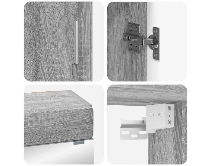 Sonata H Комплект мебели за баня с рафт TULUM Сив Сонома Инженерно дърво