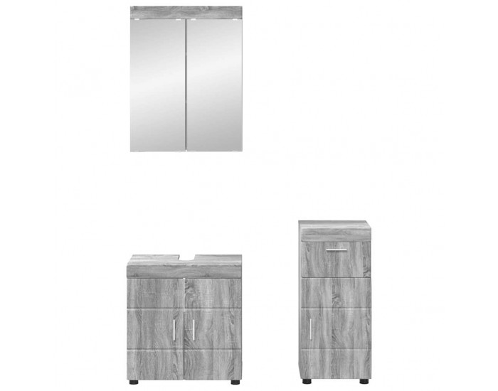 Sonata H Комплект мебели за баня с рафт TULUM Сив Сонома Инженерно дърво
