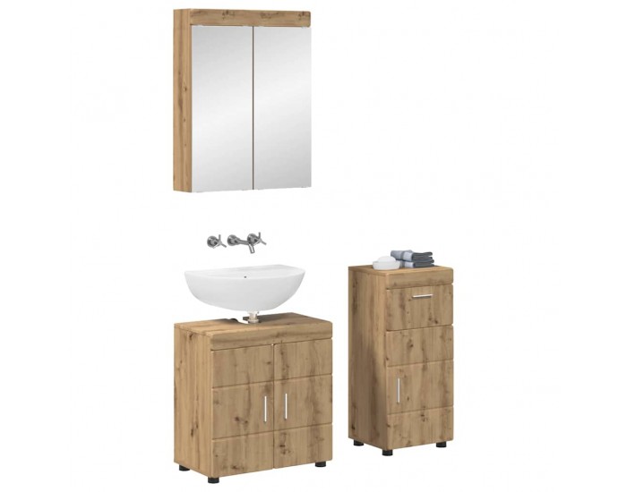 Sonata H Комплект мебели за баня с чекмедже TULUM Дъб Инженерно дърво