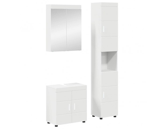 Sonata H Комплект мебели за баня с рафт TULUM Бяло Инженерно дърво